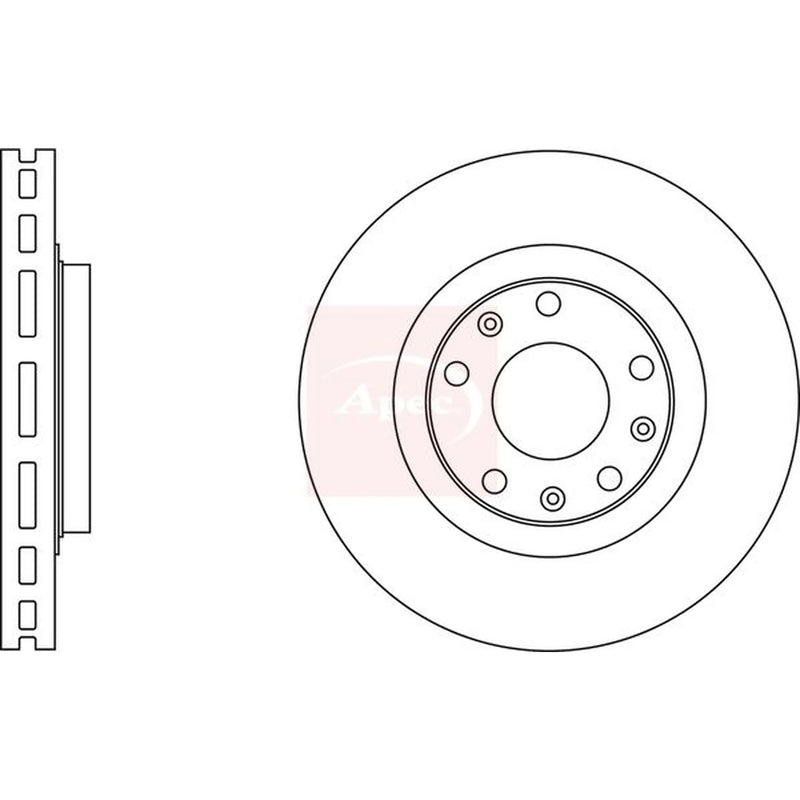 Apec 2 x Vented Front Brake Discs DSK2746