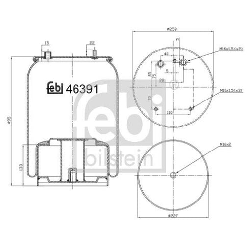 Febi Air Suspension Bellow 227mm 46391