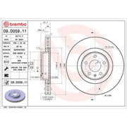 Brembo 2 x Front Brake Discs 09.D059.11