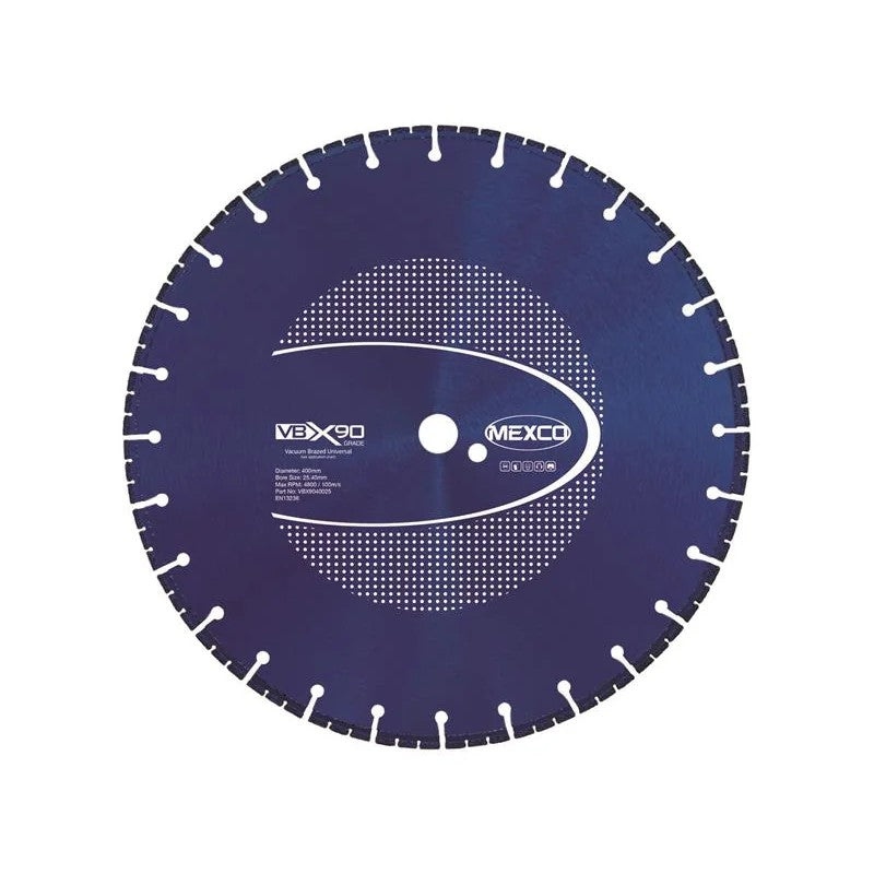 MEXCO VBX90 Grade Universal Diamond Blade 400 x 25.4mm - VBX9040025