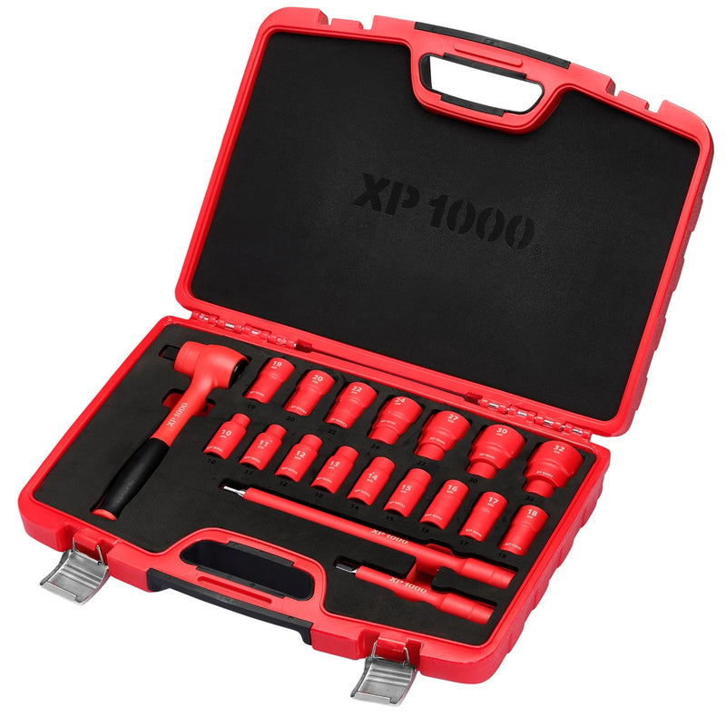 XP1000 VDE Metric Socket Set, 19 Piece, Insulated for Live Circuits