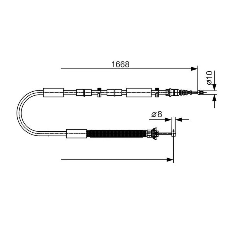 Bosch Handbrake Cable Right Rear 1 987 477 911
