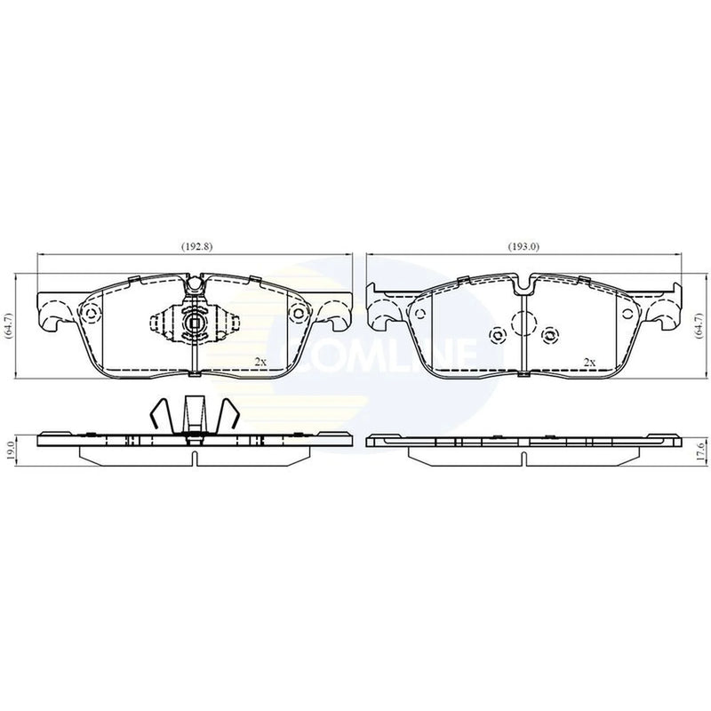 Comline 4 x Front Brake Pad Set CBP02446