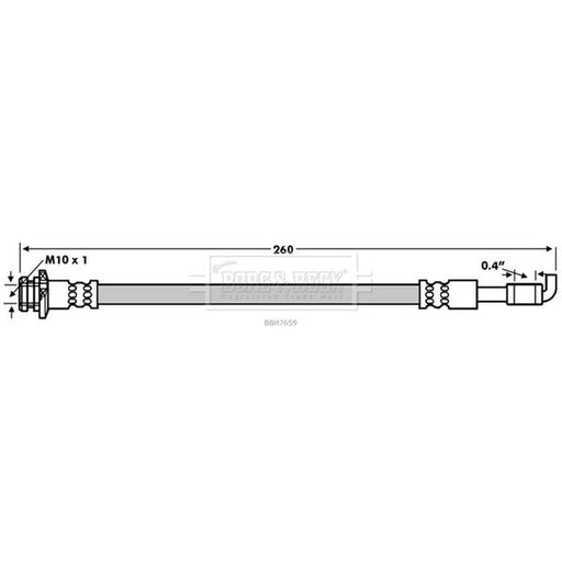 Borg & Beck Brake Hydraulic Hose Line Rear BBH7659