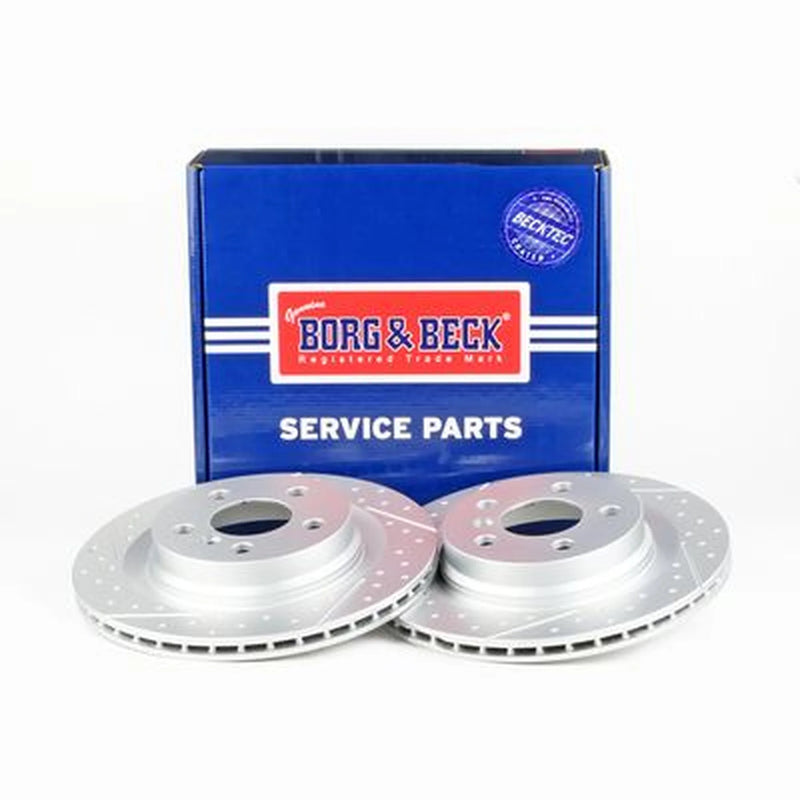 Borg & Beck 2 x Perforated/Vented Rear Brake Discs BBD5653