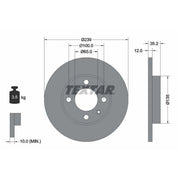 Textar 2 x Solid Front Brake Discs 92010603