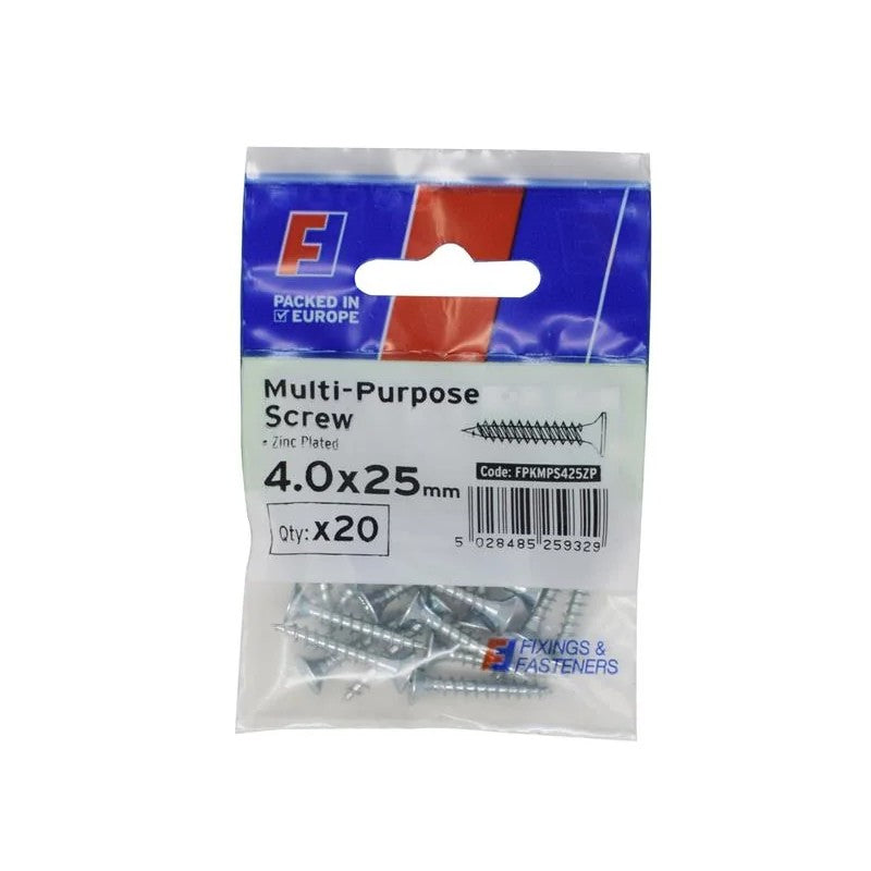 ForgeFix Multi-Purpose Pozi Screw CSK ST ZP 4.0 x ForgePack 20 25-70mm