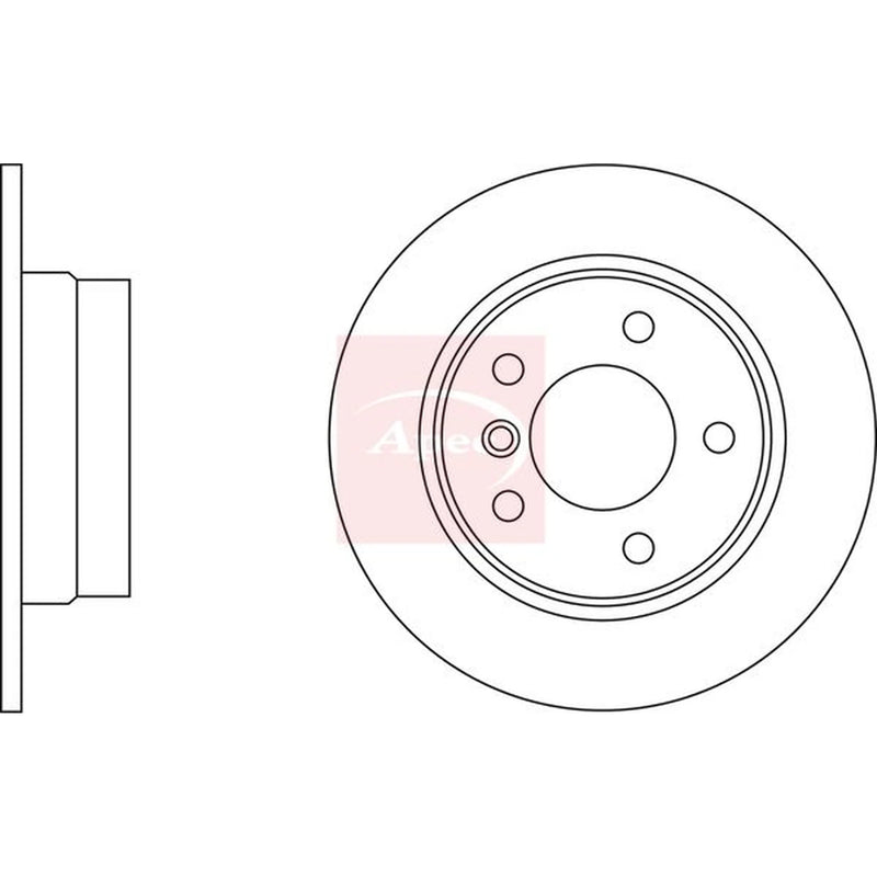 Apec 2 x Solid Rear Brake Discs DSK2298