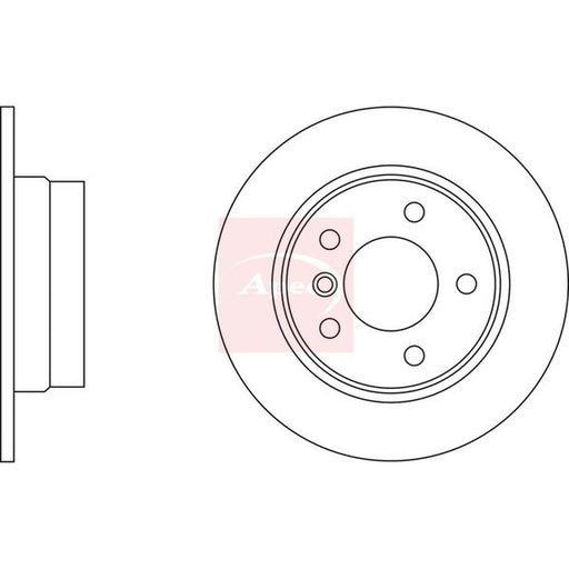 Apec 2 x Solid Rear Brake Discs DSK2298