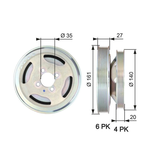 Gates Crank Shaft Belt Pulley TVD1075
