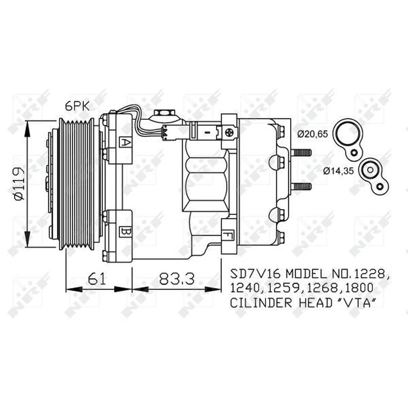 NRF Air Conditioning Compressor 32198