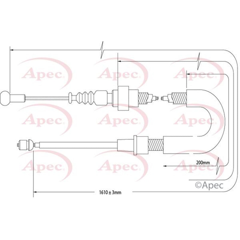 Apec Handbrake Cable Left Rear CAB1576