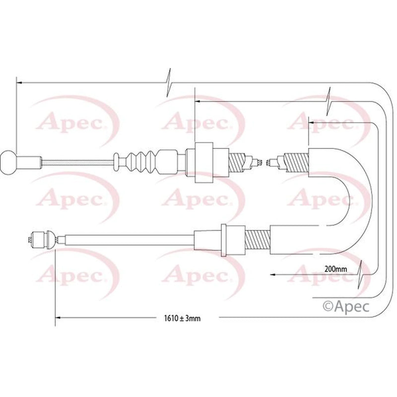Apec Handbrake Cable Left Rear CAB1576