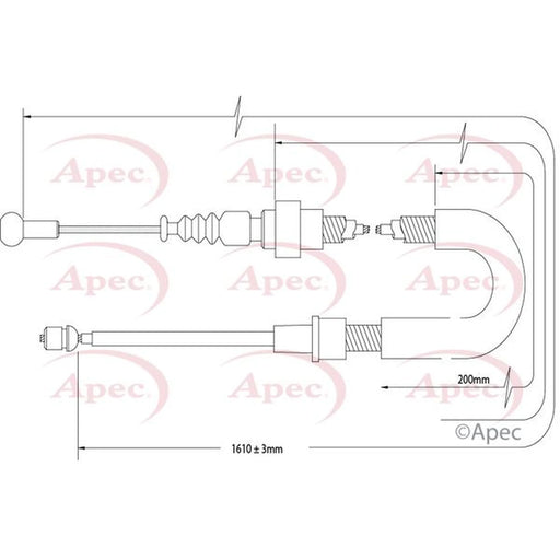 Apec Handbrake Cable Left Rear CAB1576