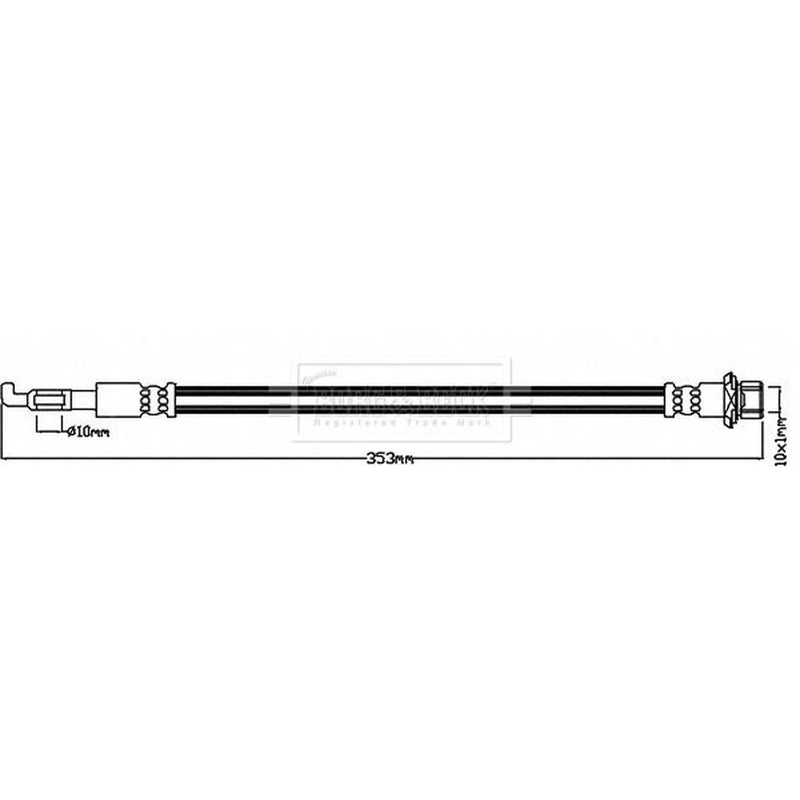 Borg & Beck Brake Hydraulic Hose Line Left BBH8256