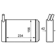 Mahle Heater Matrix Core Heat Exchanger AH 39 000S