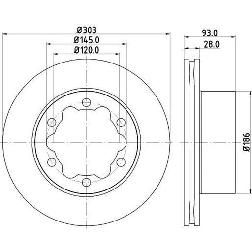 DON 2 x Rear Brake Discs PCD18341