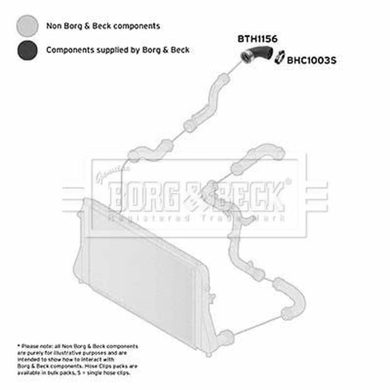 Borg & Beck Intercooler Turbo Charge Air Hose Lower BTH1156