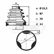 Borg & Beck Drive Shaft Bellow Kit Front Right BCB6430
