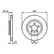 Bosch 2 x Vented Front Brake Discs 0 986 479 156