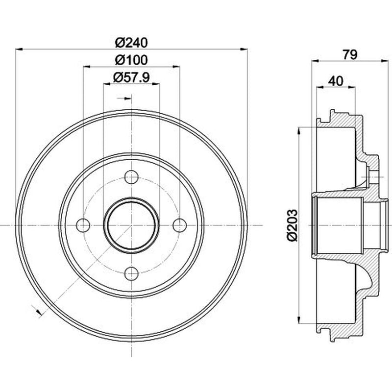 Mintex Brake Drum Assembly Rear MBD445
