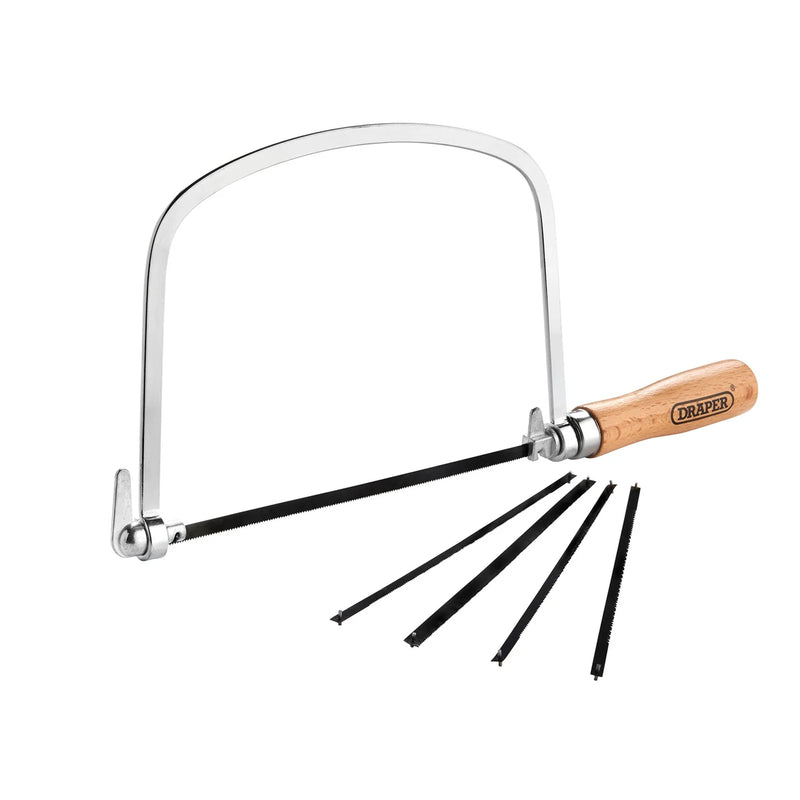 Draper Coping Saw with 6 Assorted Blades - Chrome Plated Frame