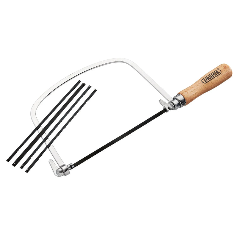 Draper Coping Saw with 6 Assorted Blades - Chrome Plated Frame