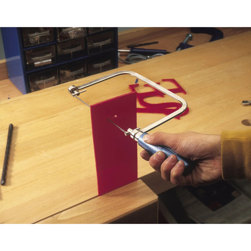 Draper Coping Saw with 6 Assorted Blades - Chrome Plated Frame