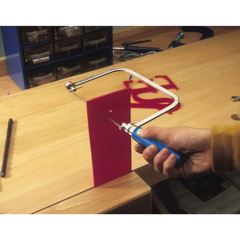 Draper Coping Saw with 6 Assorted Blades - Chrome Plated Frame