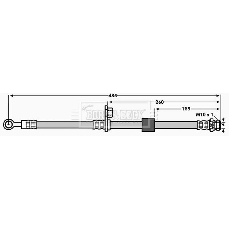 Borg & Beck Brake Hydraulic Hose Line Front Left BBH7112