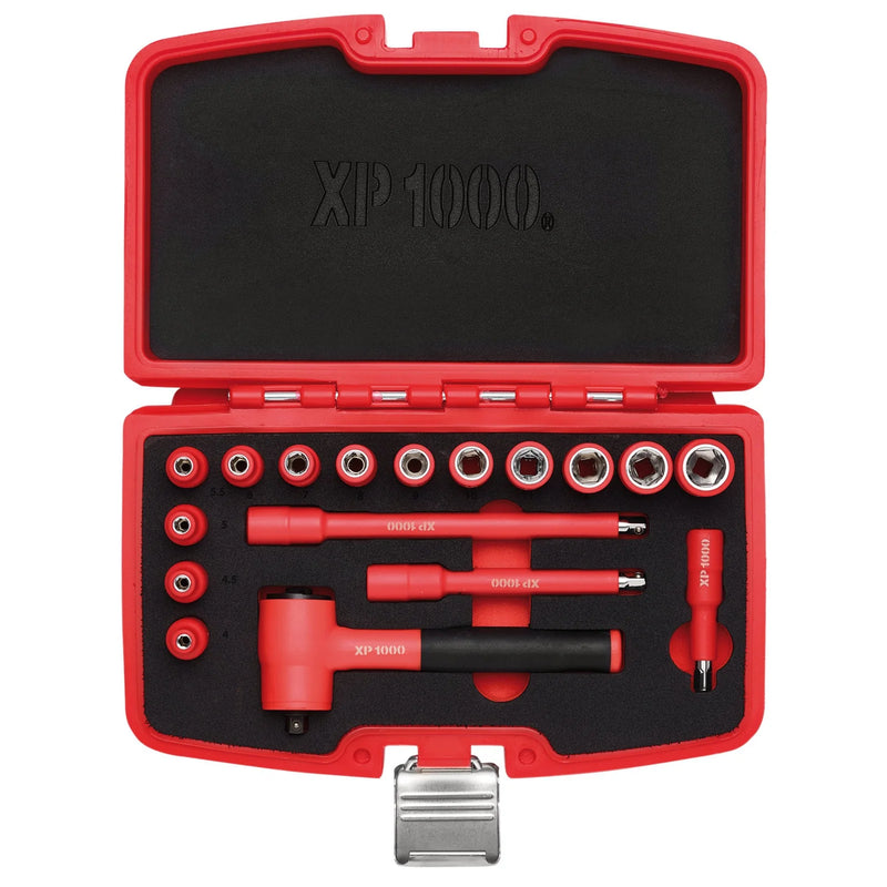 XP1000 VDE Socket Set 1/4" Dr 17 Piece Insulated