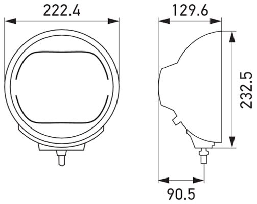 Hella High Beam Headlight Right 1F8 016 560-102 E4001S