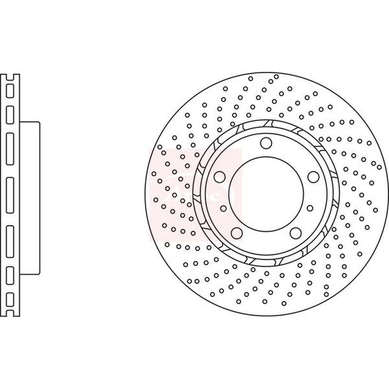 Apec 2 x Perforated/Vented Front Brake Discs DSK3126