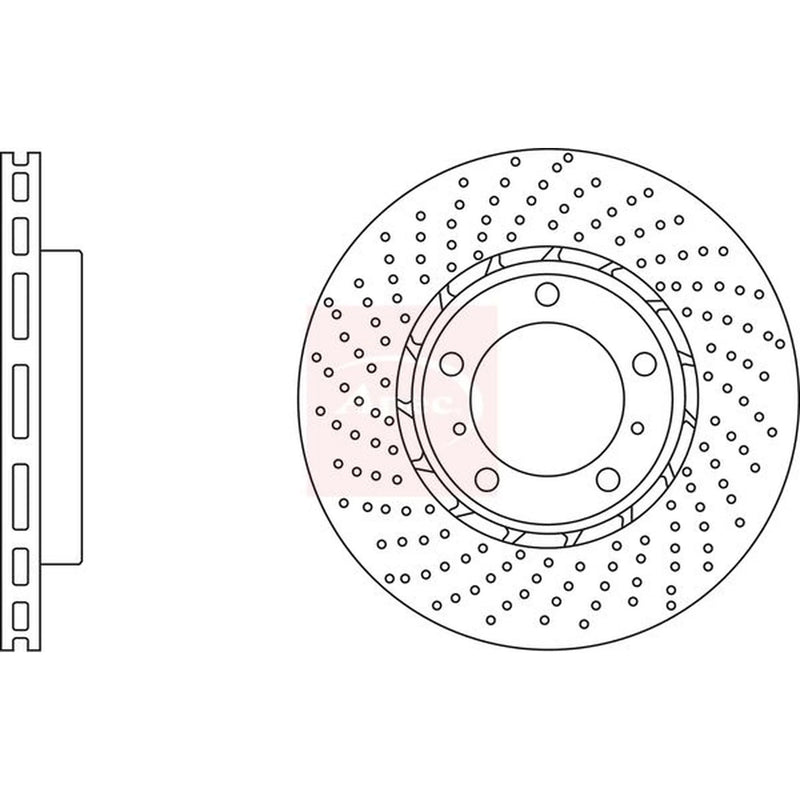 Apec 2 x Perforated/Vented Front Brake Discs DSK3126