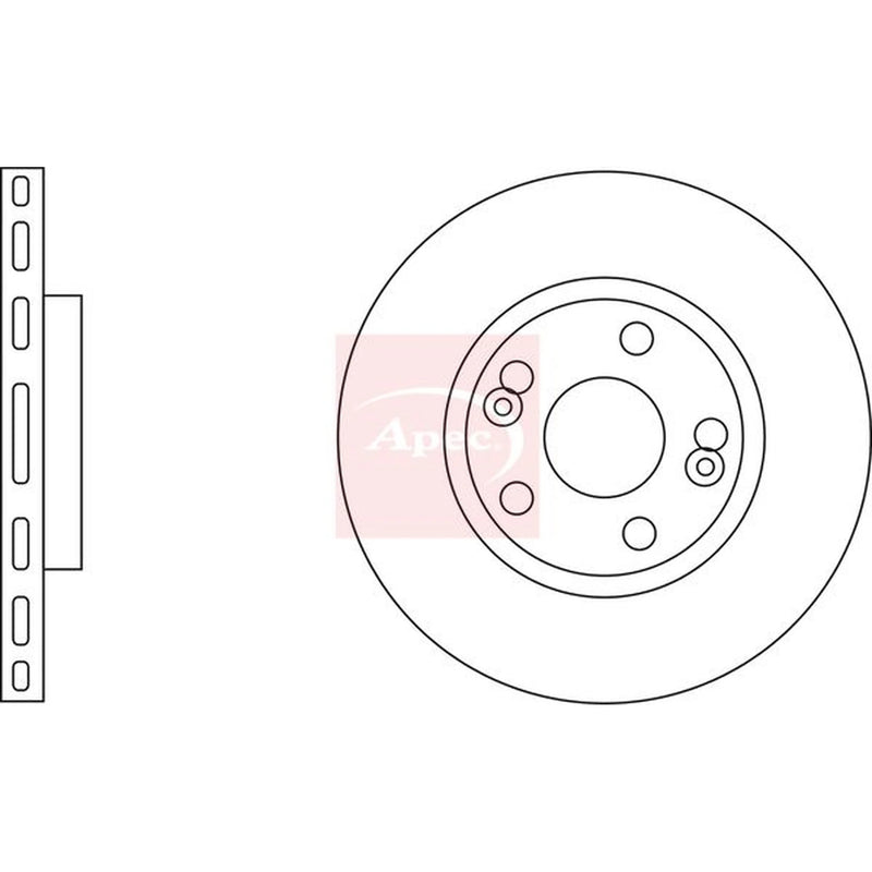 Apec 2 x Vented Front Brake Discs DSK834