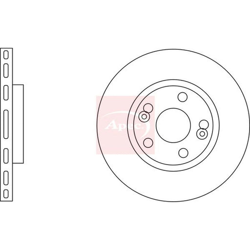 Apec 2 x Vented Front Brake Discs DSK834