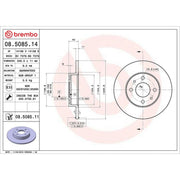 Brembo 2 x Solid Rear Brake Discs 08.5085.11