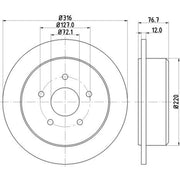 Mintex 2 x Solid Rear Brake Discs MDC2297