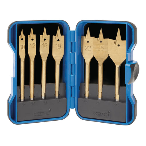 Draper Flat Wood Bit Set 7 Piece Titanium Nitride Coated
