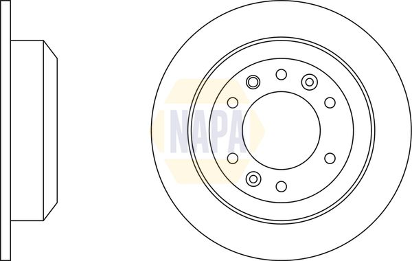 NAPA Rear Brake Solid Discs & Pads fits HYUNDAI KIA