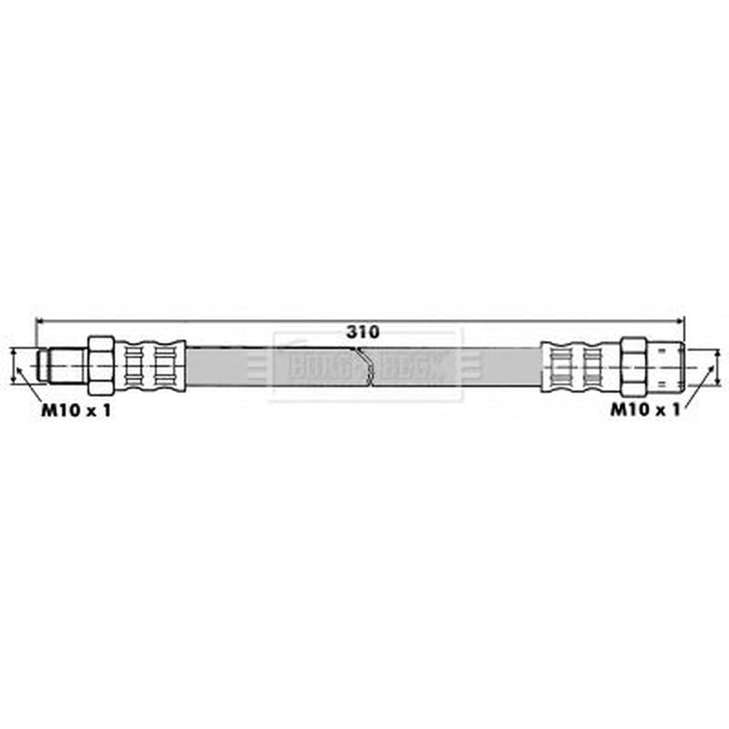 Borg & Beck Brake Hydraulic Hose Line Rear Left BBH6019