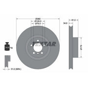 Textar 2 x Front Brake Discs 92233905