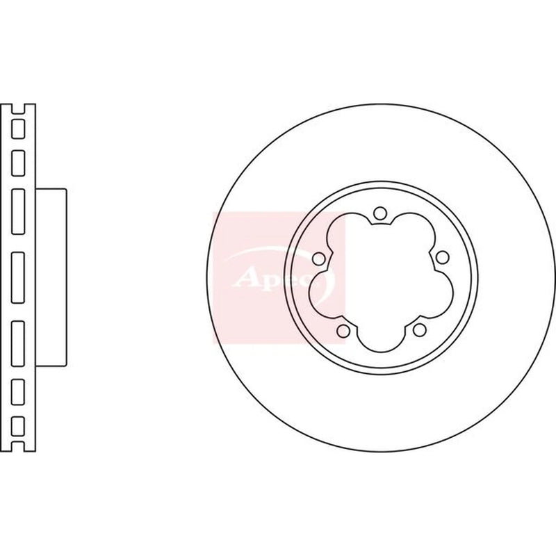 Apec 2 x Vented Front Brake Discs DSK2928
