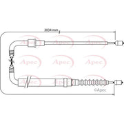 Apec Handbrake Cable Left Rear CAB1049