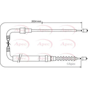 Apec Handbrake Cable Left Rear CAB1049