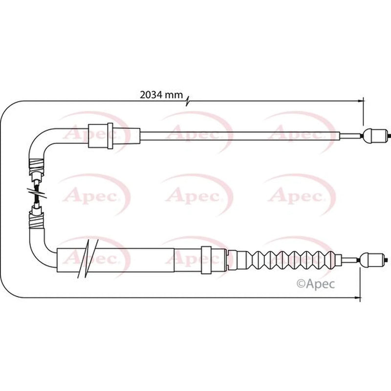 Apec Handbrake Cable Left Rear CAB1049