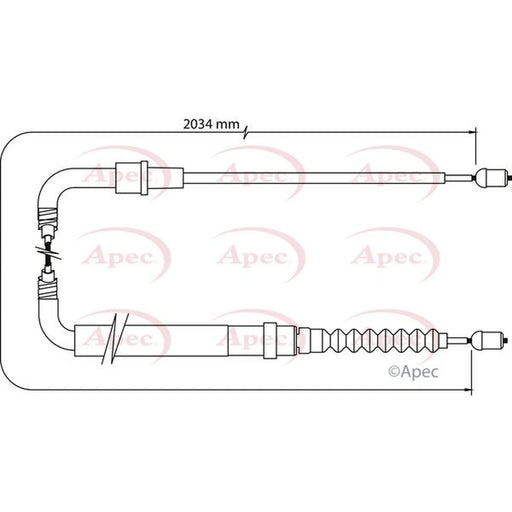 Apec Handbrake Cable Left Rear CAB1049