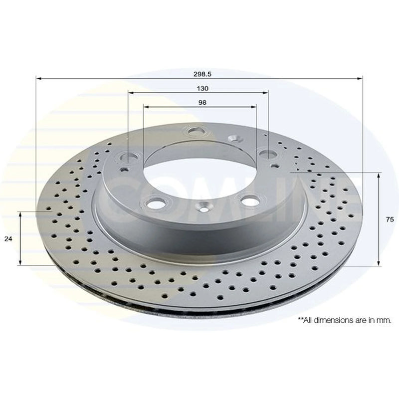Comline 2 x Perforated/Vented Rear Brake Discs ADC2906V