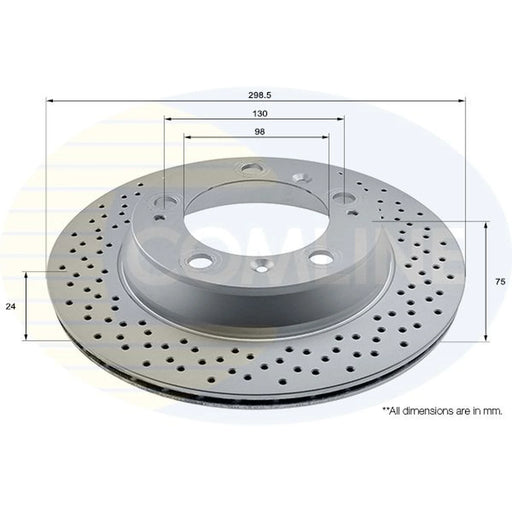Comline 2 x Perforated/Vented Rear Brake Discs ADC2906V