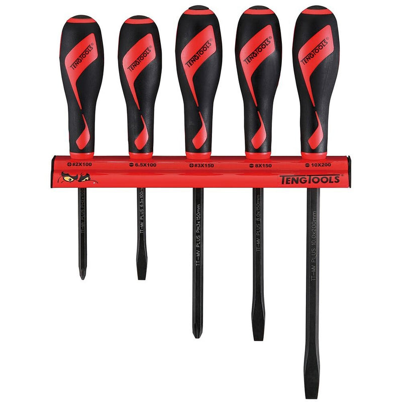 Teng Tools Screwdriver Set Wall Rack 5 Pieces